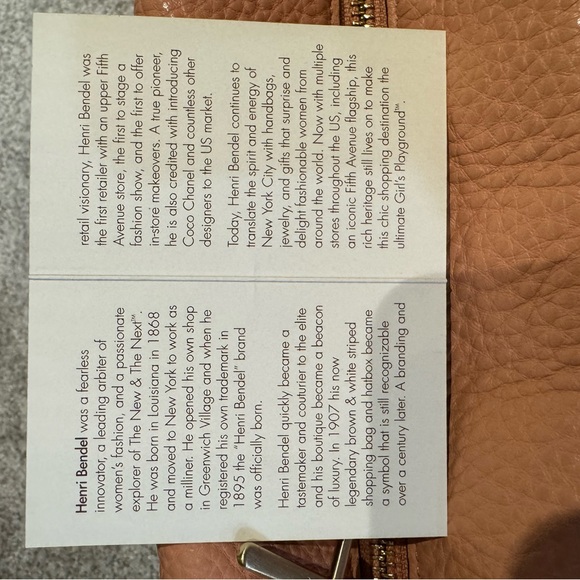 Henri Bendel Windsor Cross Body Purse Muted Clay Leather Knot Bow Side Med - Picture 8 of 14